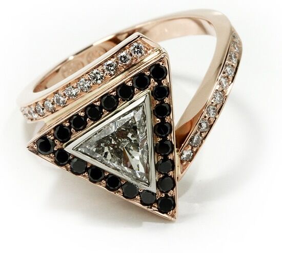 Black Diamond Halo Dress Ring